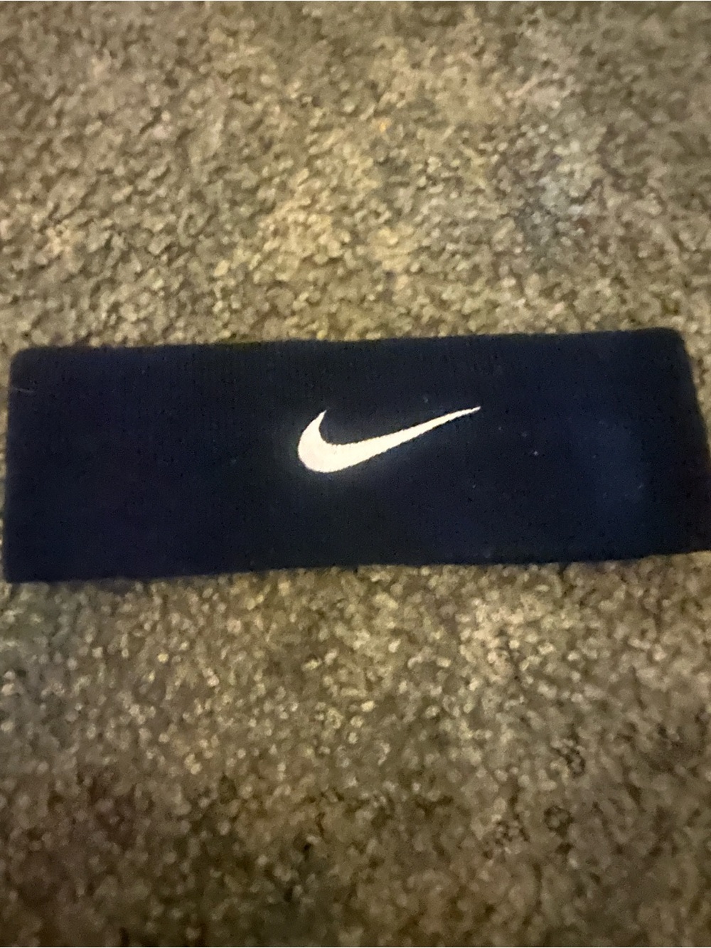 Nike Black Headband with White Swoosh Logo